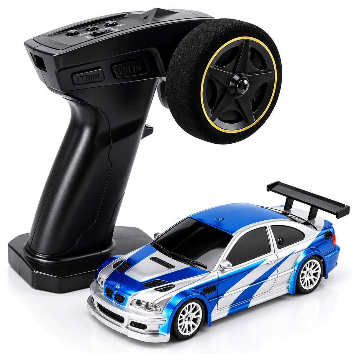 1:43 BMW M3 style 4WD drift RC car front view