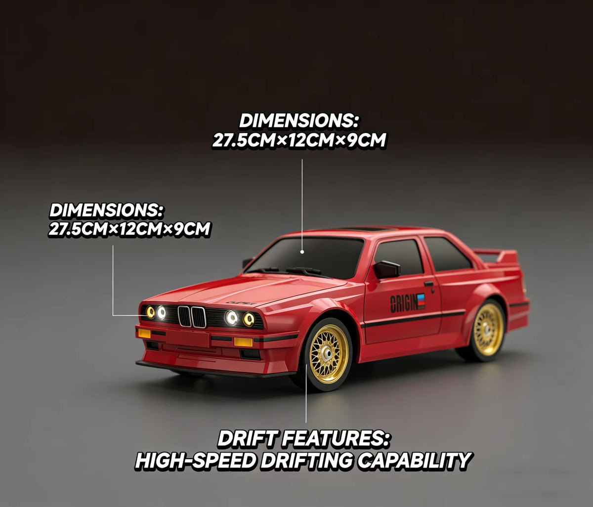 Retro Year Drift RC Car – 7-color neon lighting