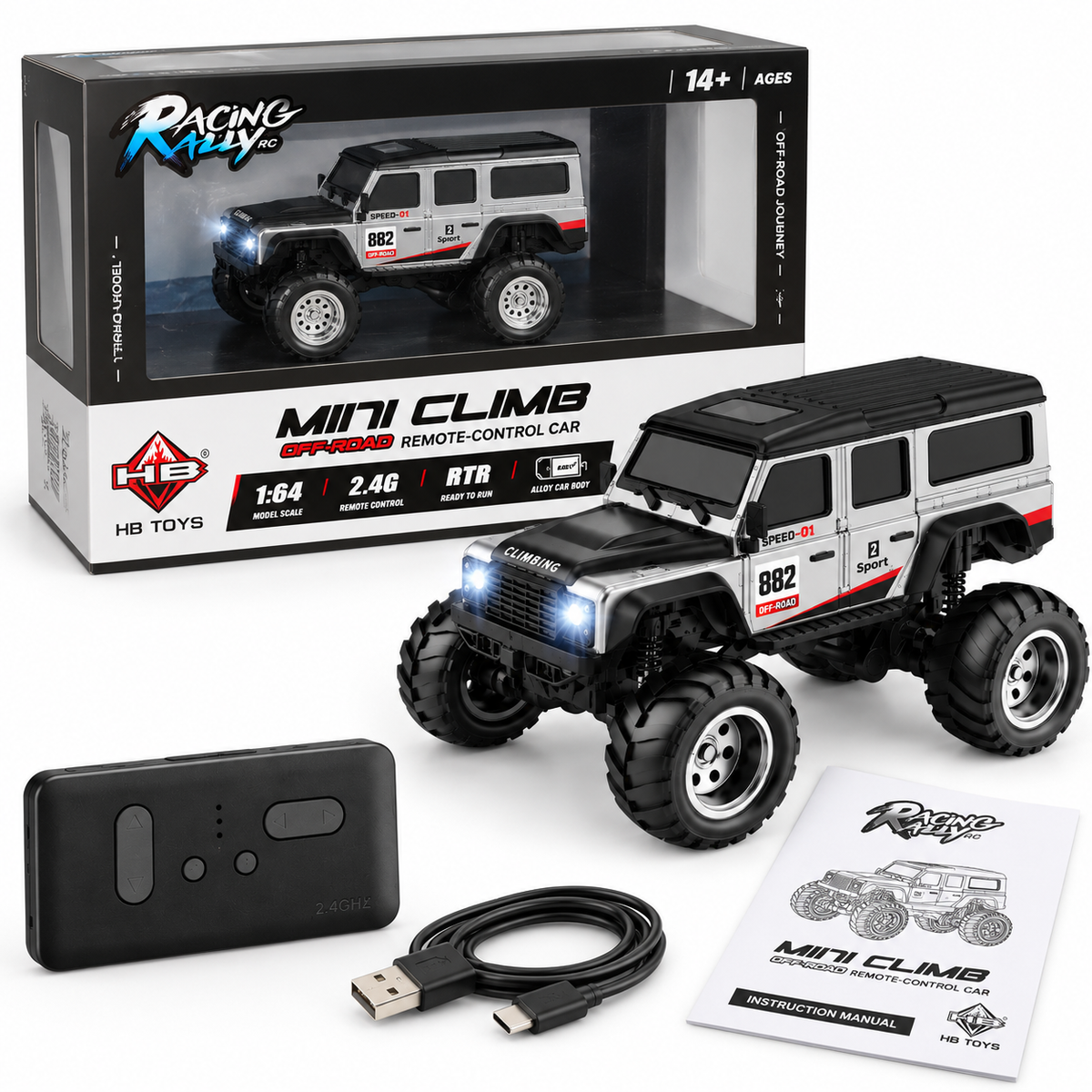 Mini Climb 1:64 Off-Road RC Car | 2.4GHz App Control