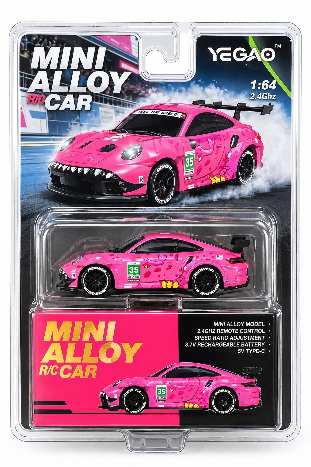 Mini Alloy RC Car in Pink – 1:64 RC drift car